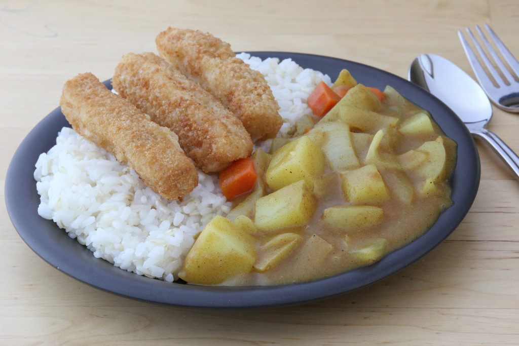 Panko breaded fish sticks Curry.